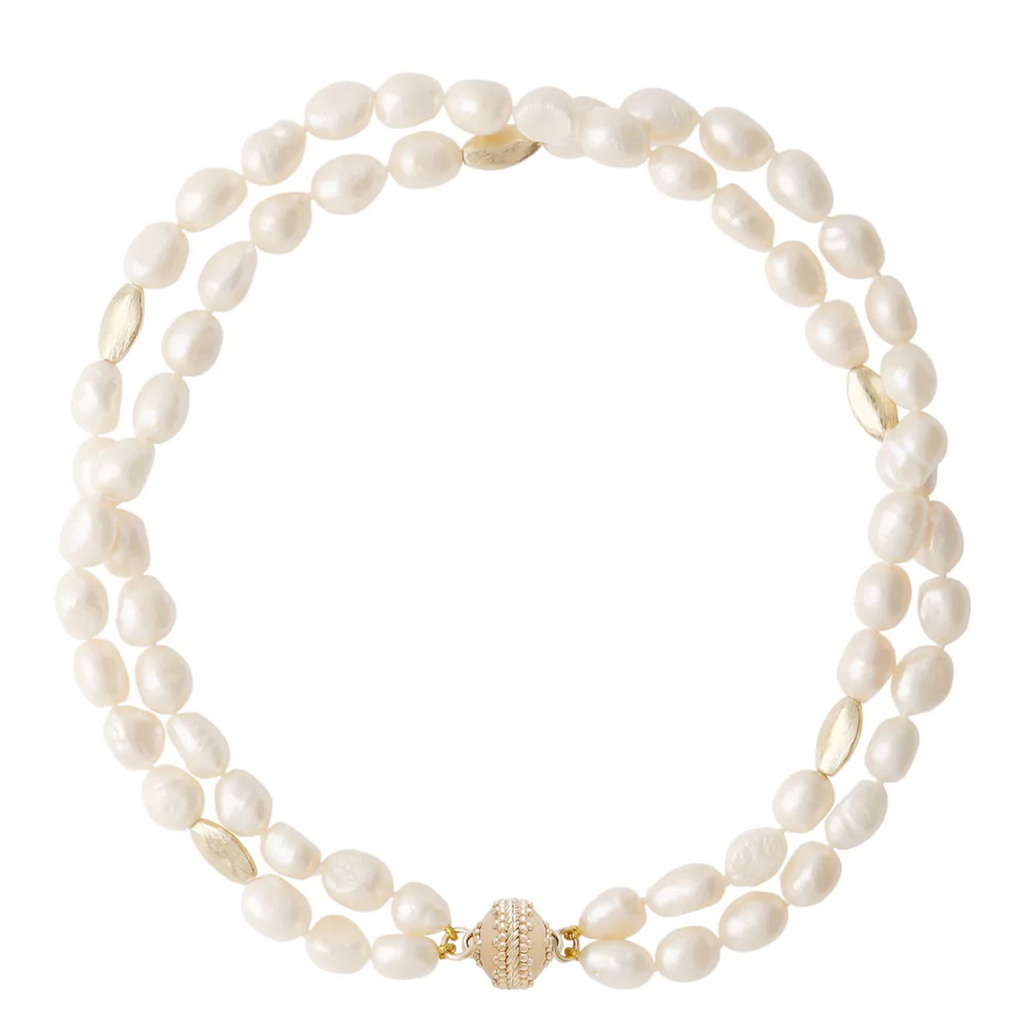 Gold Rush Pearl Double Strand Necklace