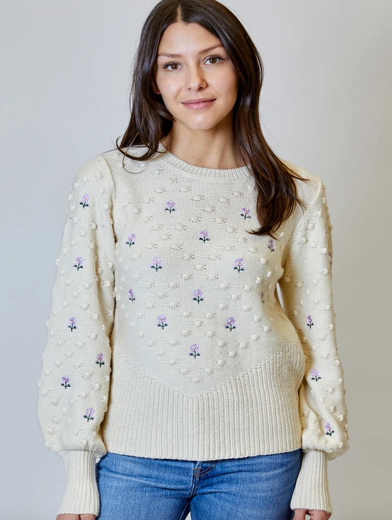 Embroidered Crew Sweater